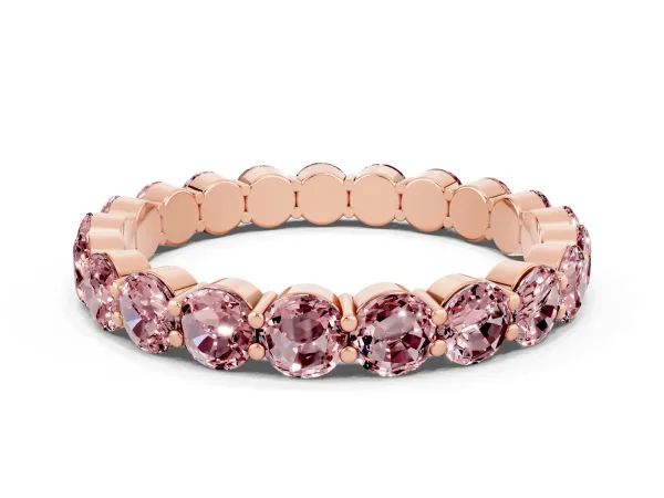 Round Morganite Eternity Band with U-Prong Setting Rose gold