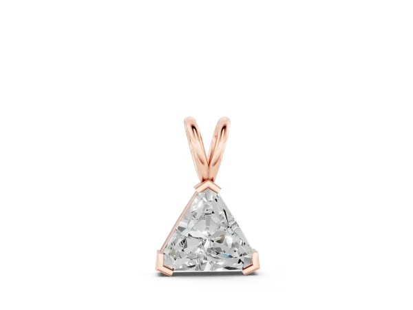 Bezel-Set trilliant Diamond Pendant Rose gold