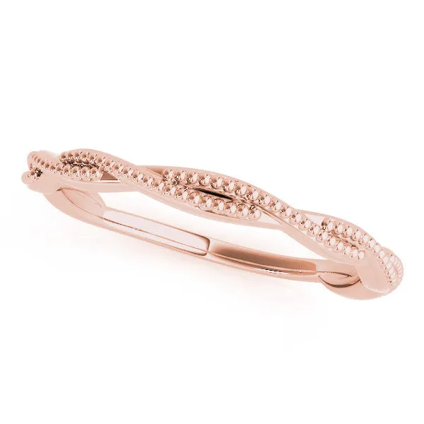 Milgrain Twist Beaded Band Rose gold