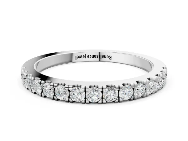 Round Diamond Eternity Band with Prong Setting White gold