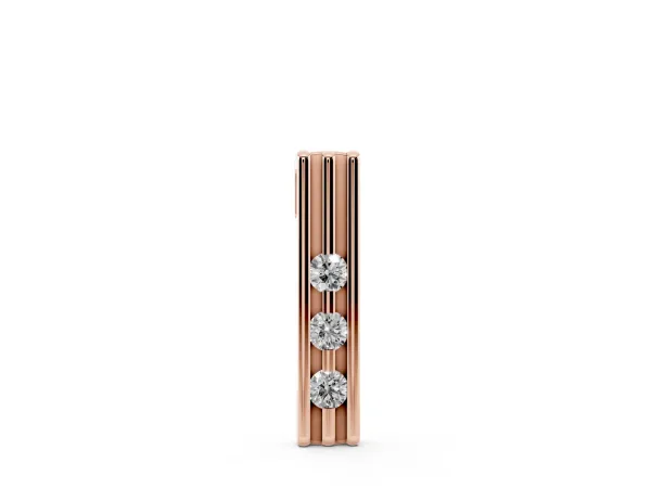 Three-Stone Round Channel Set Pendant Rose gold