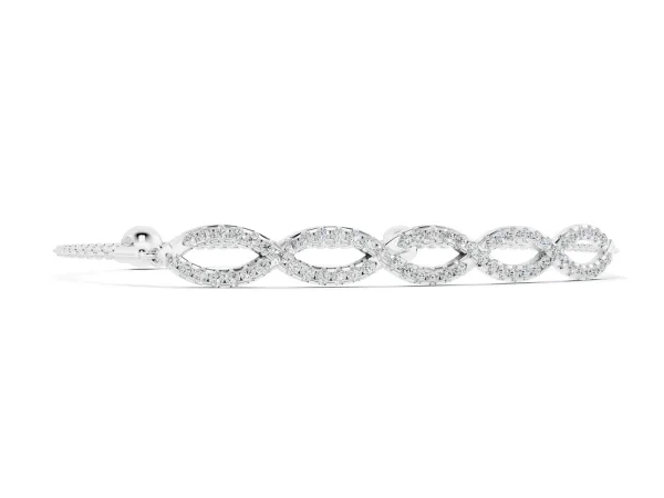 Pavé Marquise Infinity Chain Bracelet with Bezel Prong Setting White gold
