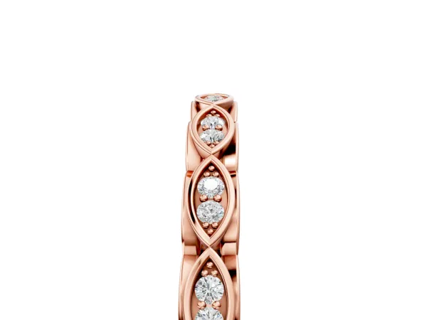 Marquise Diamond Eternity Band with Pavé and Bezel Setting Rose gold