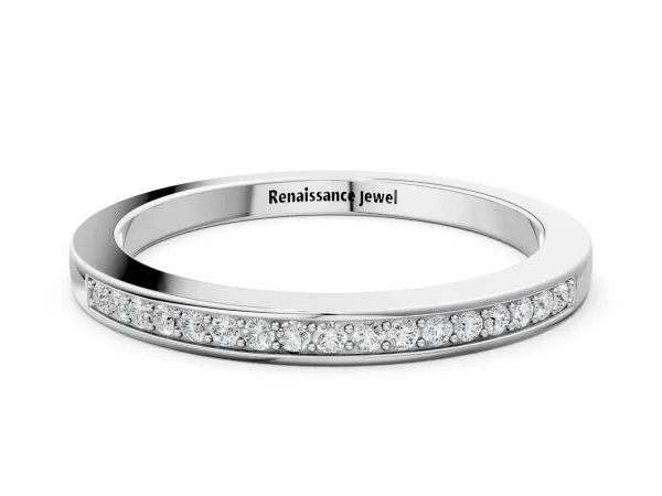 Round Diamond Half Eternity Pavé Band Platinum