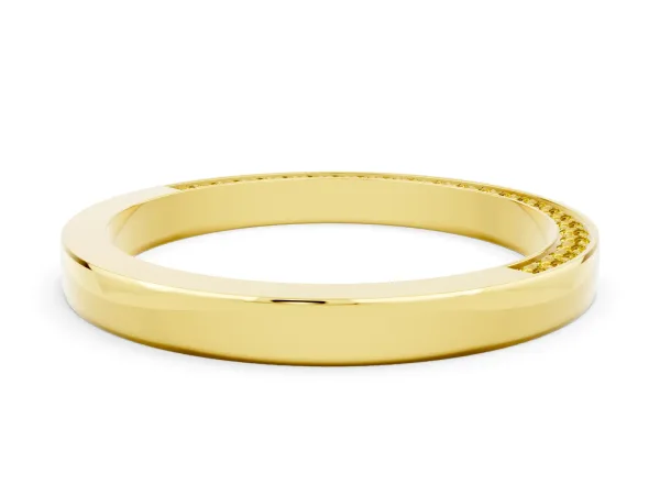 Pavé Round Yellow Sapphire Channel Set Band Yellow gold