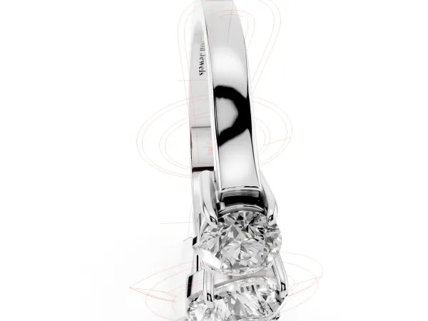 Three-Stone Heart Cut Cut Diamond Ring with Round Accent Stones, Prong Setting, and Classic Band White gold