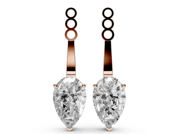 Pear Diamond Drop Earring Jackets Rose gold
