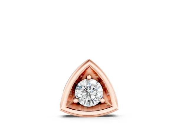 Trillion Cut Diamond Bezel Pendant Rose gold