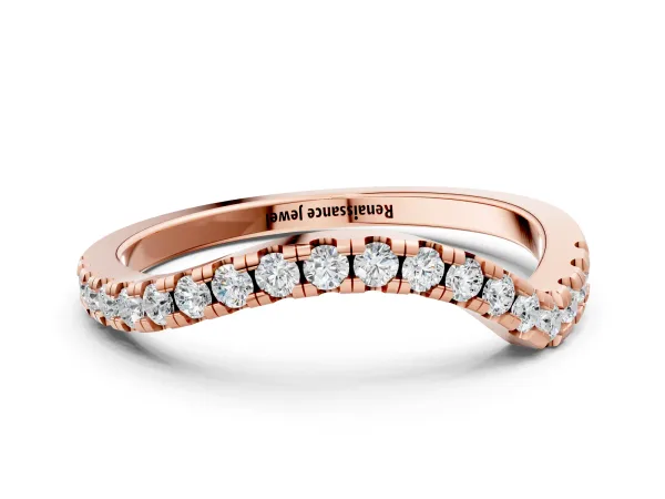 Round Diamond Pavé Twist Band with U-Prong Setting Rose gold