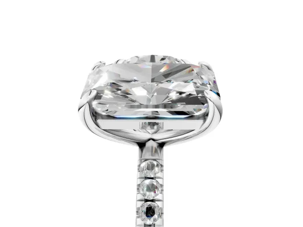 Round and Radiant Toi Moi Ring with Prong Setting and Pave Band White gold