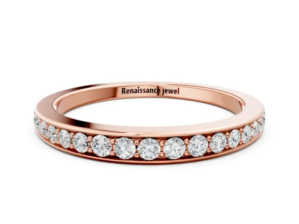 Pavé Round Diamond Eternity Band with Channel Setting Rose gold