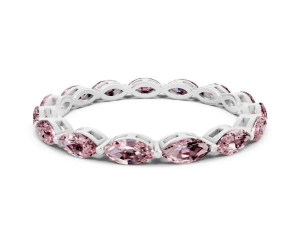 Marquise Morganite Eternity Band with U-Prong Setting Platinum