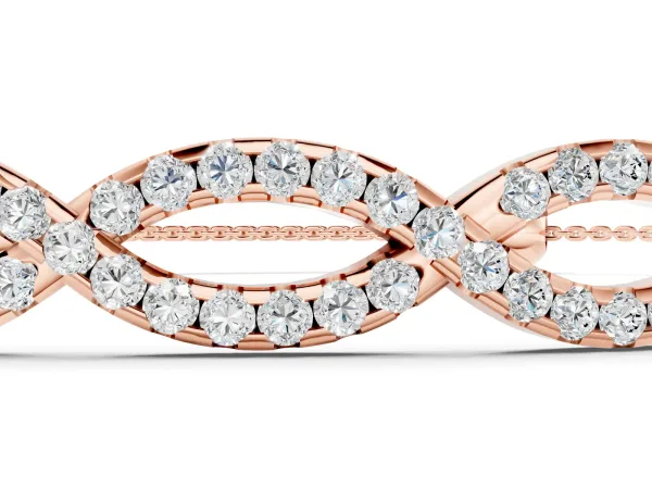 Pavé Marquise Infinity Chain Bracelet with Bezel Prong Setting Rose gold