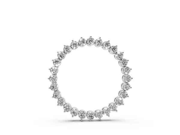 Round Diamond Prong-Set Halo Pendant White gold