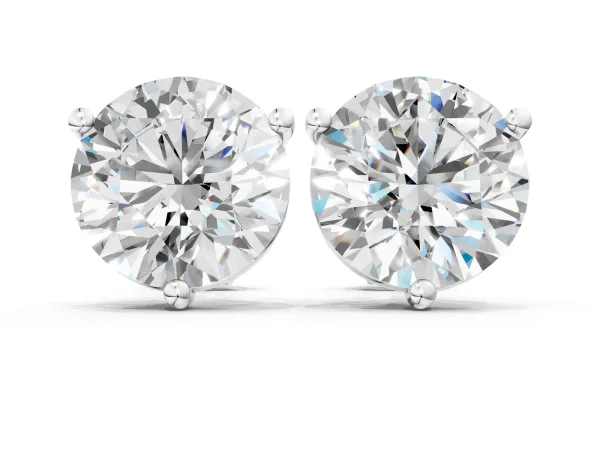 Round Brilliant Diamond Martini Stud Earrings White gold