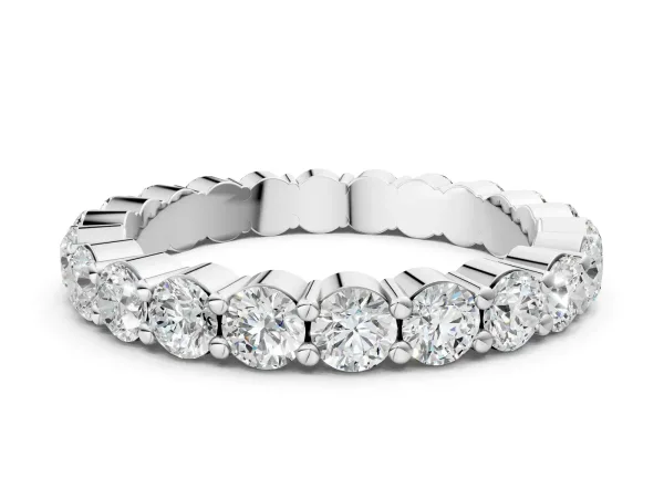 Round Diamond Eternity Band with U-Prong Setting Platinum