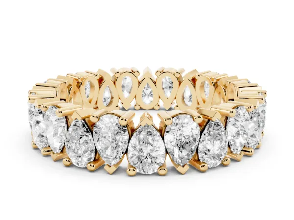 Pear Diamond Shared Prong Eternity Band Yellow gold