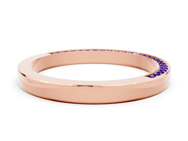 Pavé Round Tanzanite Channel Set Band Rose gold