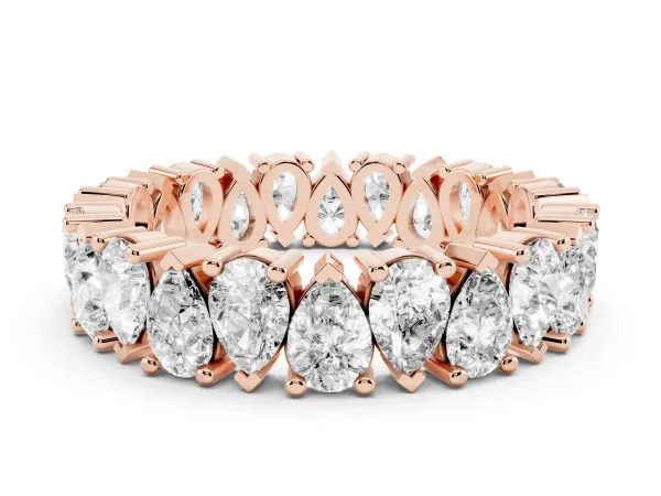 Pear Diamond Shared Prong Eternity Band Rose gold