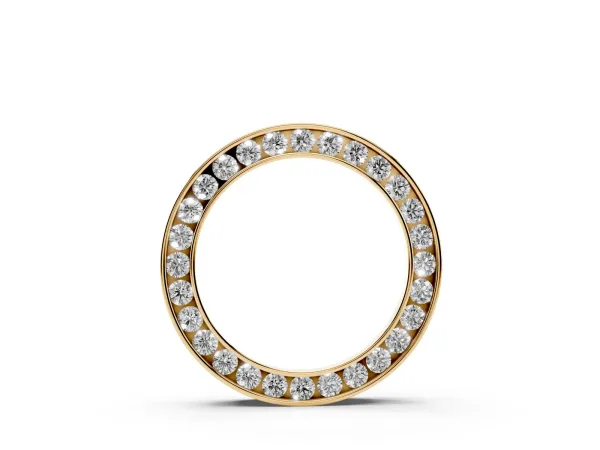 Round Diamond Channel Set Pendant Yellow gold