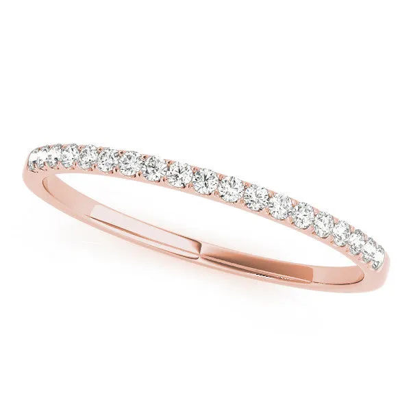 Round Diamond Pavé Set Thin Band Rose gold