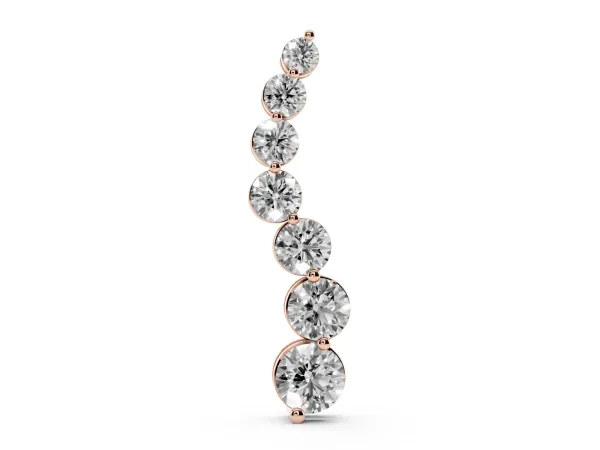 Graduated Round Prong-Set Diamond Pendant Rose gold