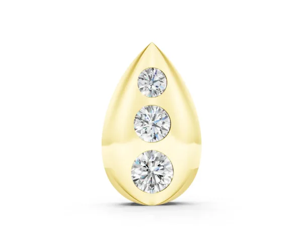 Teardrop Bezel-Set Round Diamond Pendant Yellow gold
