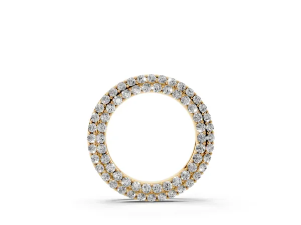Round Pavé Diamond Circle Pendant Yellow gold