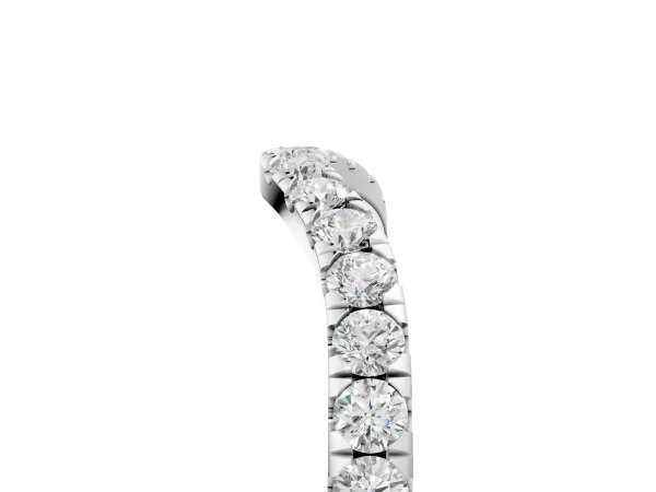 Curved Pavé Round Diamond Wedding Band with Shared Prong Setting Platinum