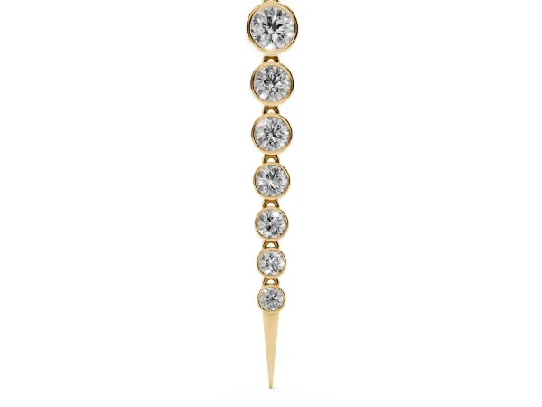 Round Diamond Drop Necklace with Bezel Setting Yellow gold