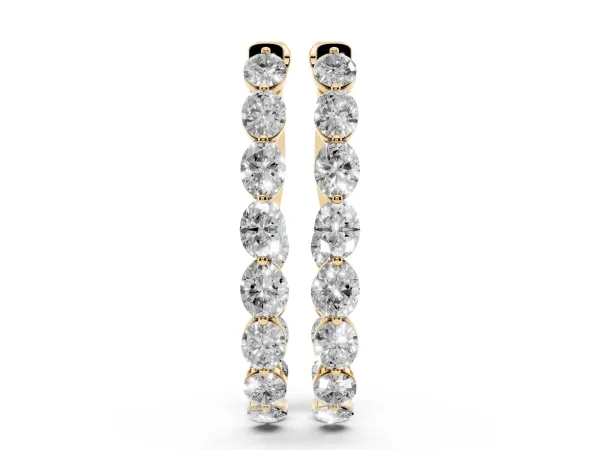 Oval Cut Diamond Inside-Out Hoop Earrings Yellow gold