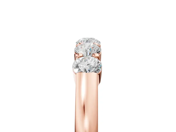 Five-Stone Round Diamond Channel Set Band with Shared Prong Setting Rose gold