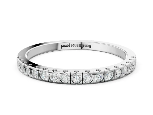 Round Cut Diamond Pavé Set Eternity Band Platinum