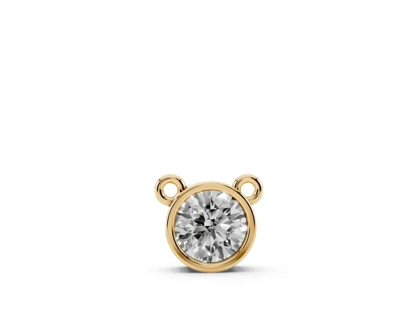Bezel Round Solitaire Pendant Yellow gold
