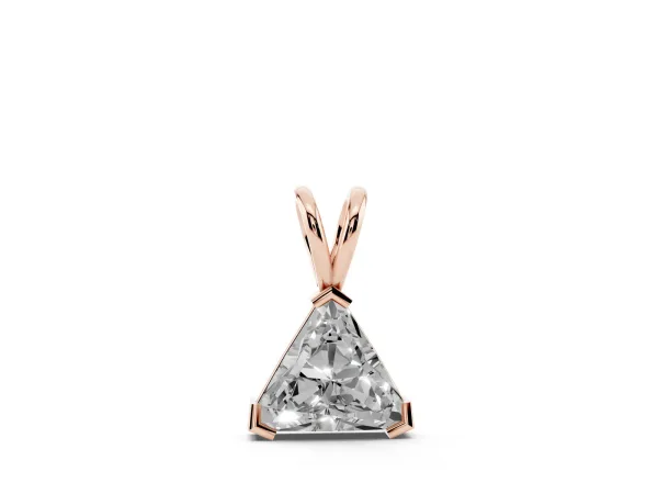 Bezel-Set trilliant Diamond Pendant Rose gold