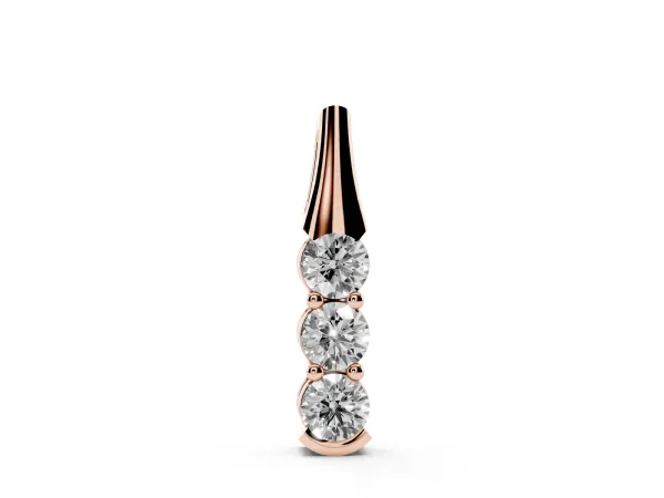 Four-Stone Round Diamond Channel-Set Pendant Rose gold