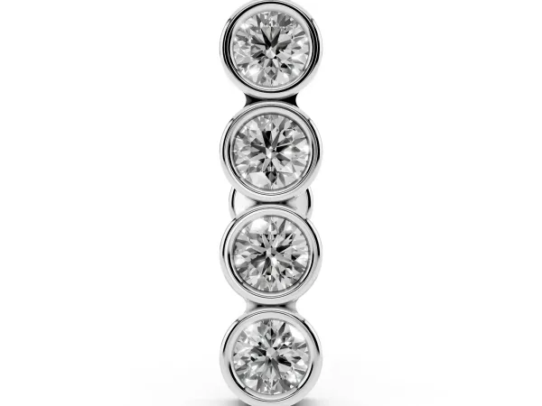 Round Diamond Row Flatback Earring Platinum