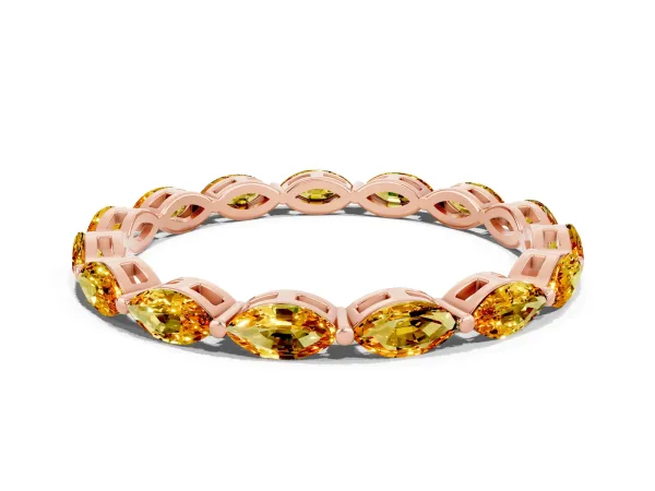 Marquise Citrine Eternity Band with U-Prong Setting Rose gold