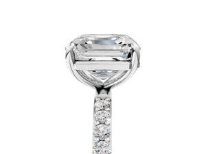 White gold Asscher Cut Diamond Pavé Band Solitaire Ring with Four-Prong Setting_41