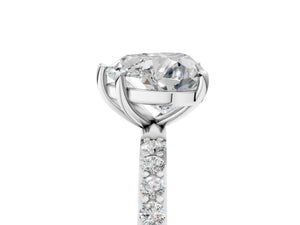 White gold Heart Cut Diamond Pavé Band Solitaire Ring with Four-Prong Setting_17