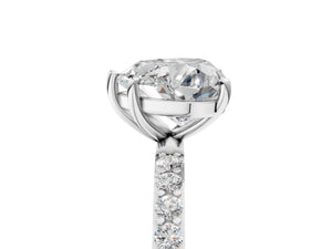 White gold Heart Cut Diamond Pavé Band Solitaire Ring with Four-Prong Setting_41