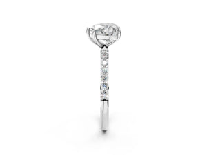 White gold Heart Cut Diamond Pavé Band Solitaire Ring with Four-Prong Setting_50