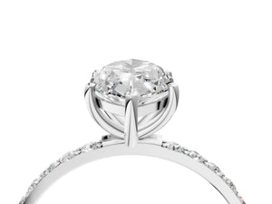 White gold Marquise Cut Diamond Pavé Band Solitaire Ring with Four-Prong Setting_70