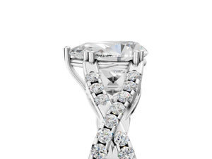 White gold Pear Solitaire Twist Band with Pavé Setting and Four-Prong Setting_83