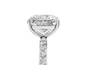 White gold Radiant Cut Diamond Pavé Band Solitaire Ring with Four-Prong Setting_29