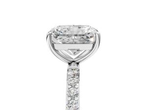 White gold Radiant Cut Diamond Pavé Band Solitaire Ring with Four-Prong Setting_35