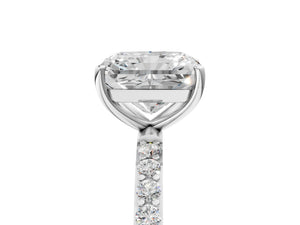White gold Radiant Cut Diamond Pavé Band Solitaire Ring with Four-Prong Setting_65
