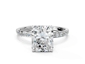White gold Radiant Cut Diamond Pavé Band Solitaire Ring with Four-Prong Setting_72