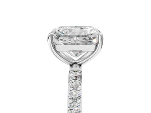 White gold Radiant Cut Diamond Pavé Band Solitaire Ring with Four-Prong Setting_83