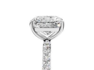 White gold Radiant Cut Diamond Pavé Band Solitaire Ring with Four-Prong Setting_89